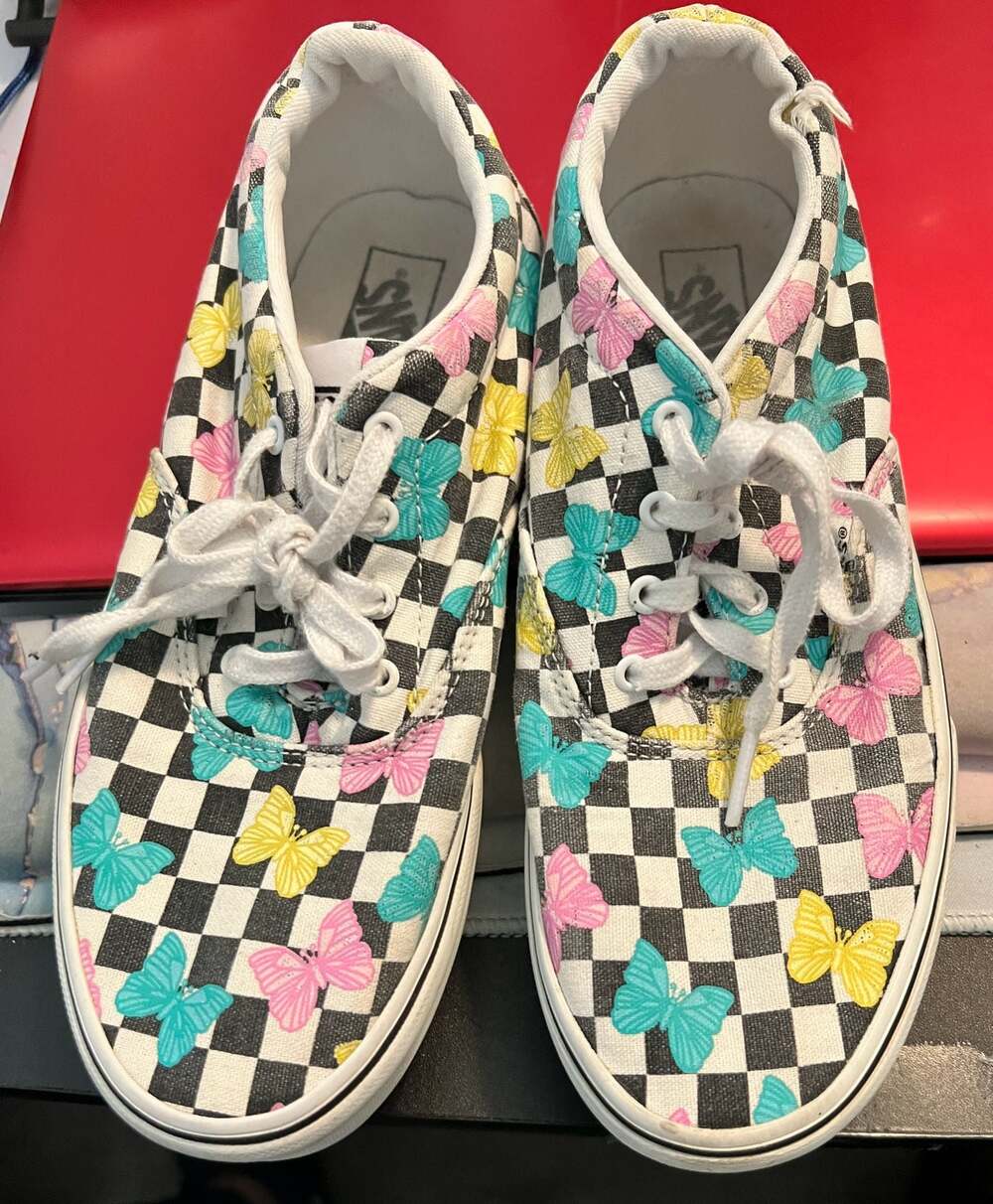 Vans Doheny Butterfly Checkerboard Multicolor Skate Sneakers